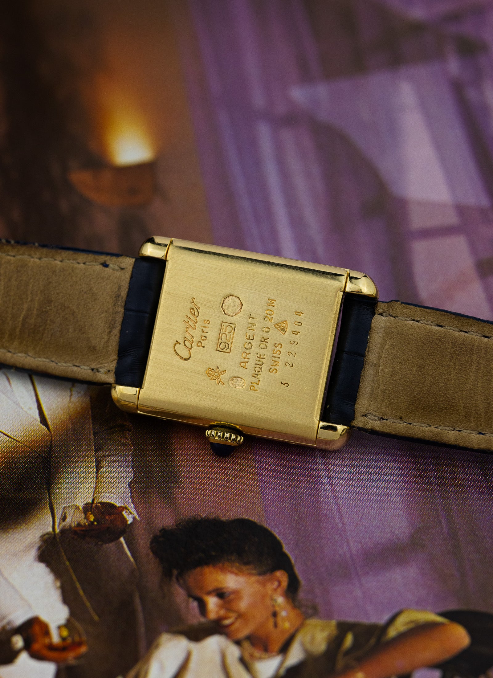 1970s Cartier Tank Lapis Lazuli Blue Dial