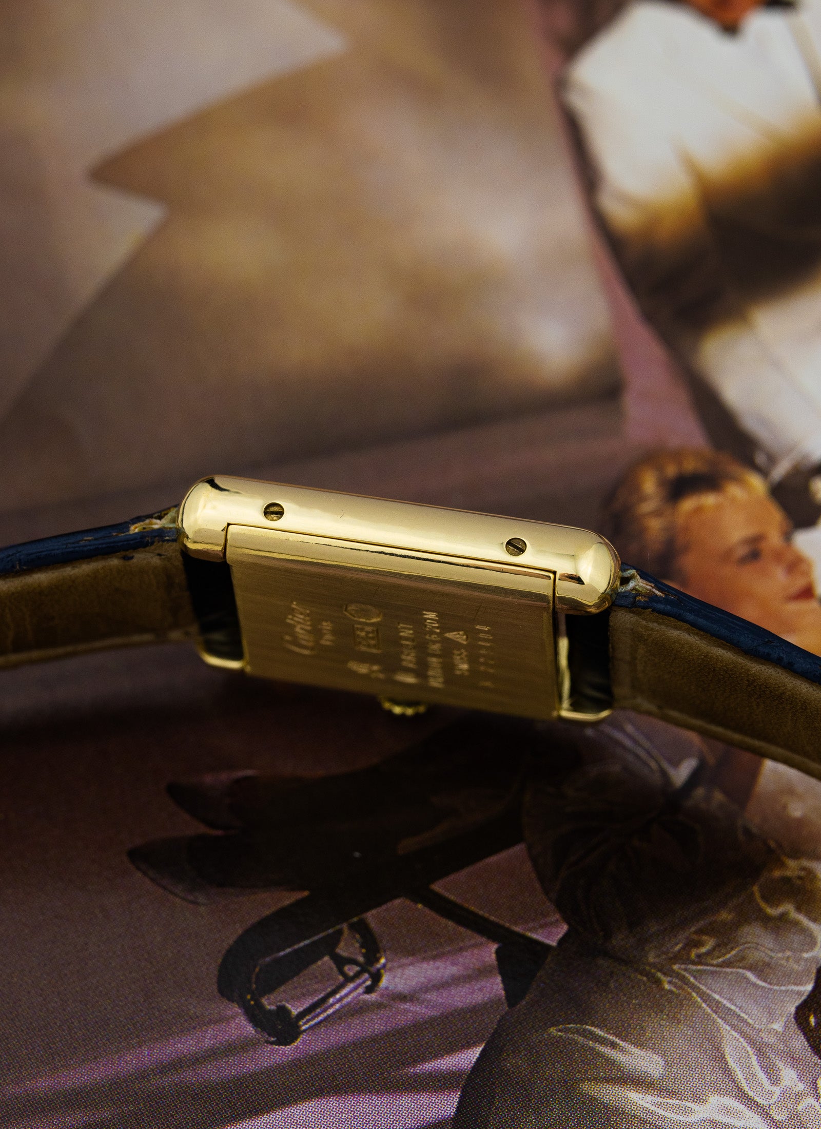 1970s Cartier Tank Lapis Lazuli Blue Dial