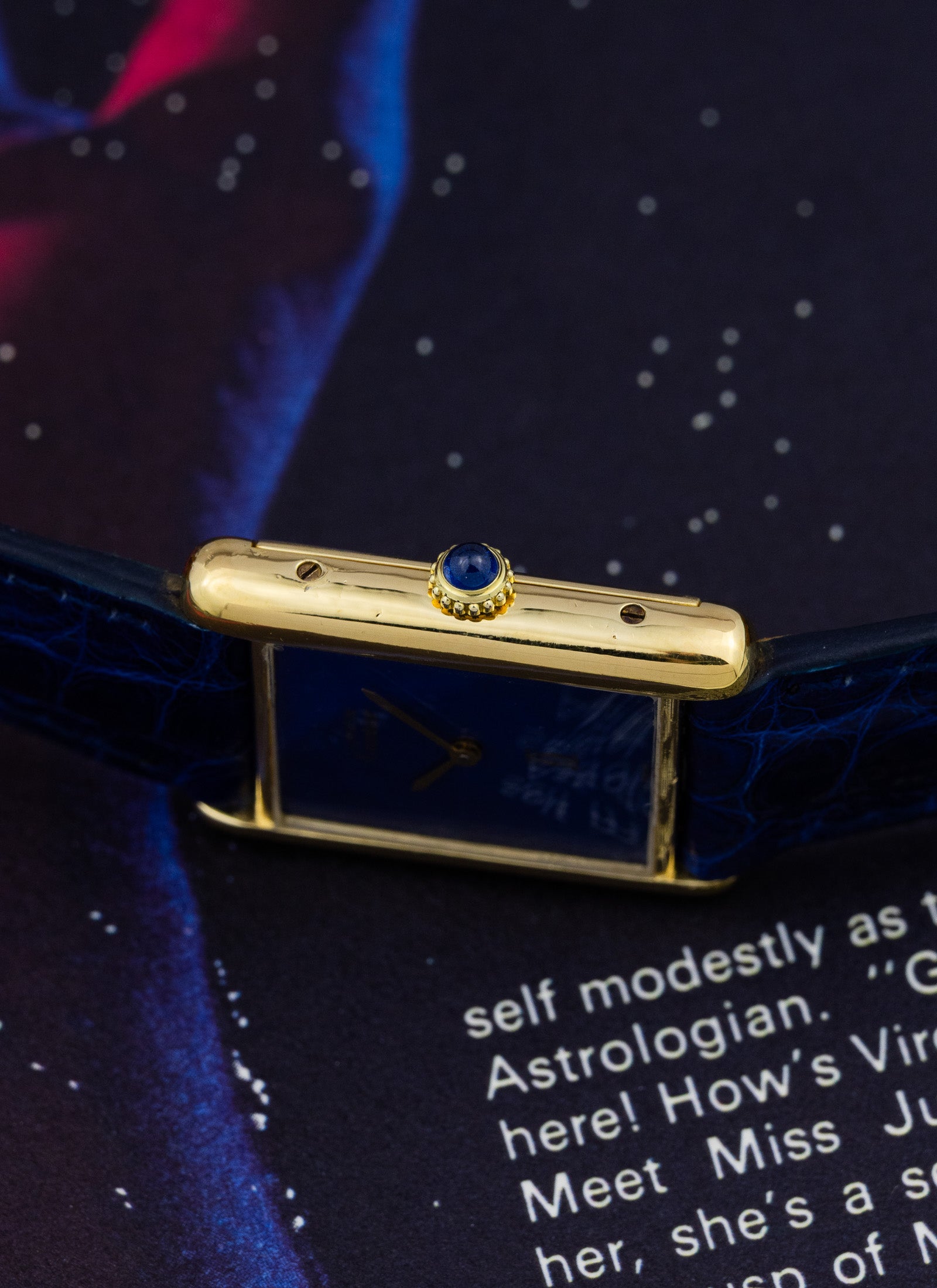 1980s Cartier Must Tank Lapis Lazuli Dial Manual Winding