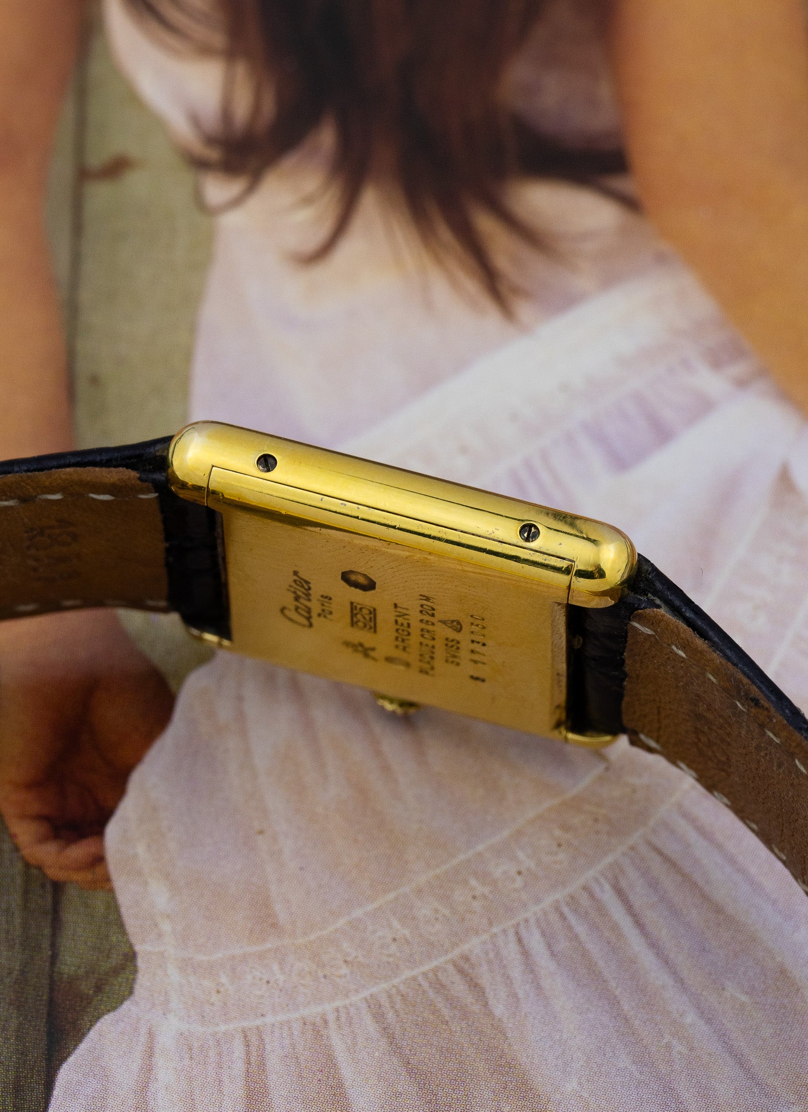 1980s Cartier Must Tank Ivory Manual Winding