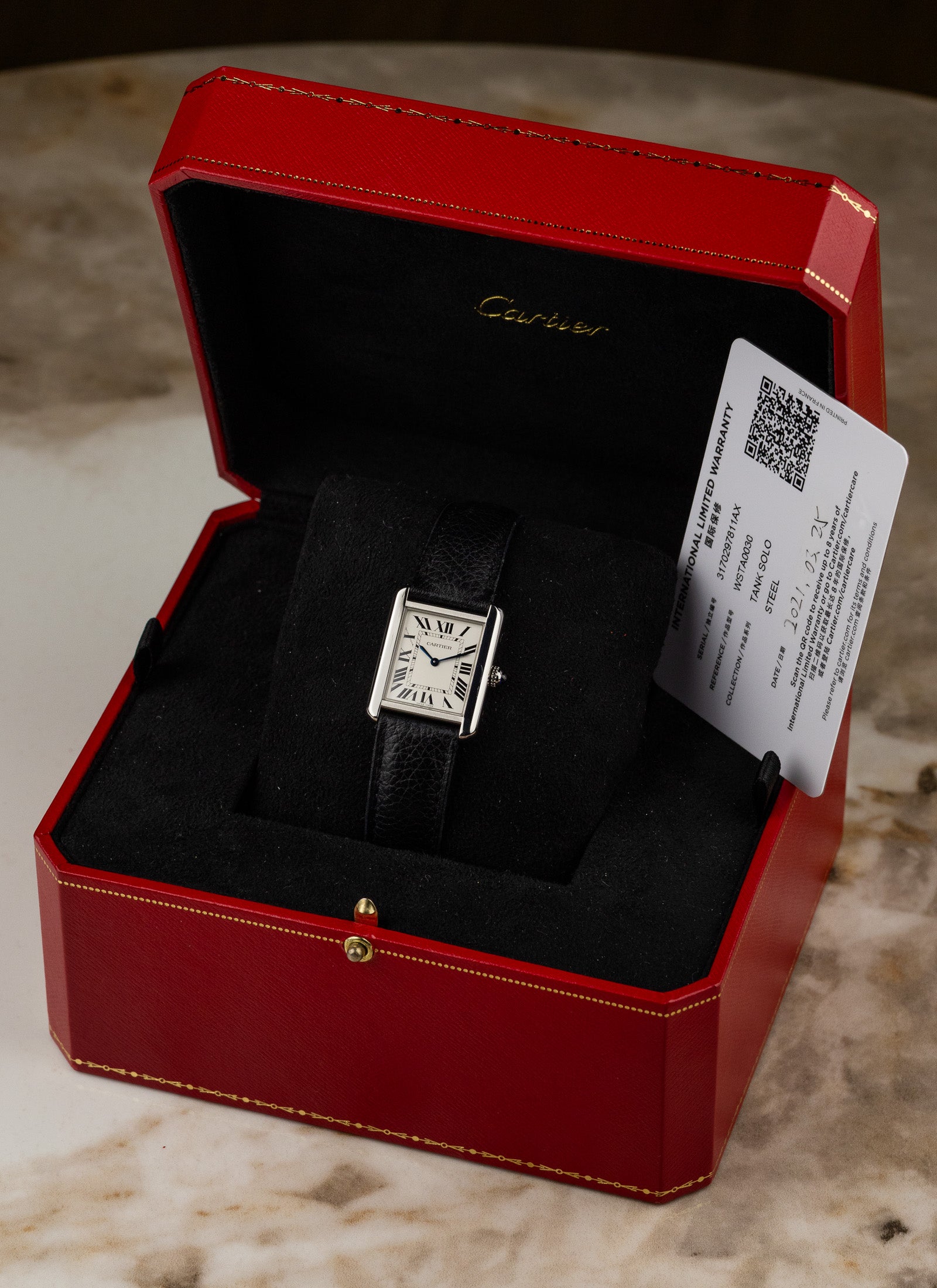 2021 Cartier Tank Solo SM WSTA0030/3170 Full Set