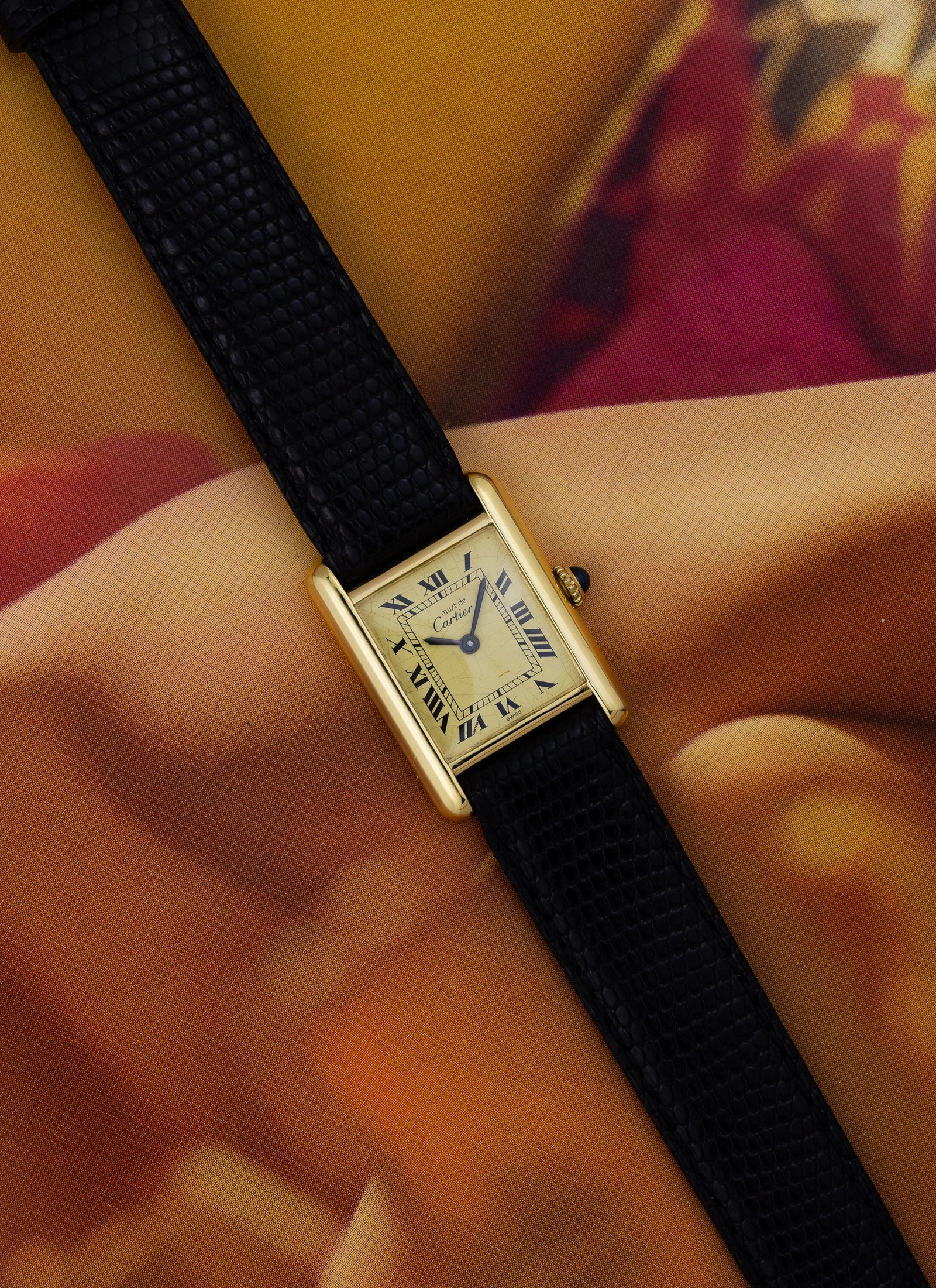 1980s Lady Cartier Must Tank Ivory Manual Winding Papers