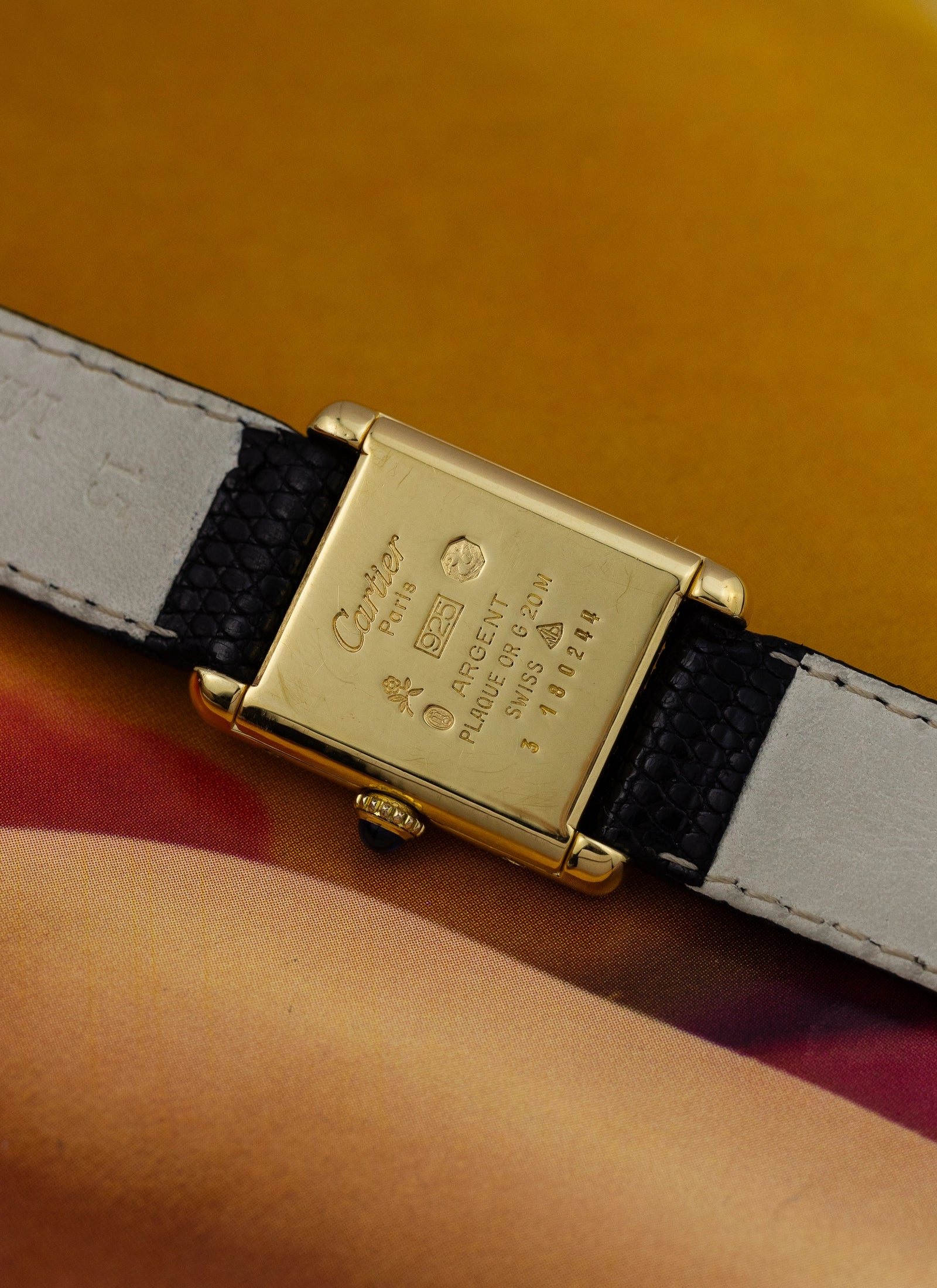 1980s Lady Cartier Must Tank Ivory Manual Winding Papers