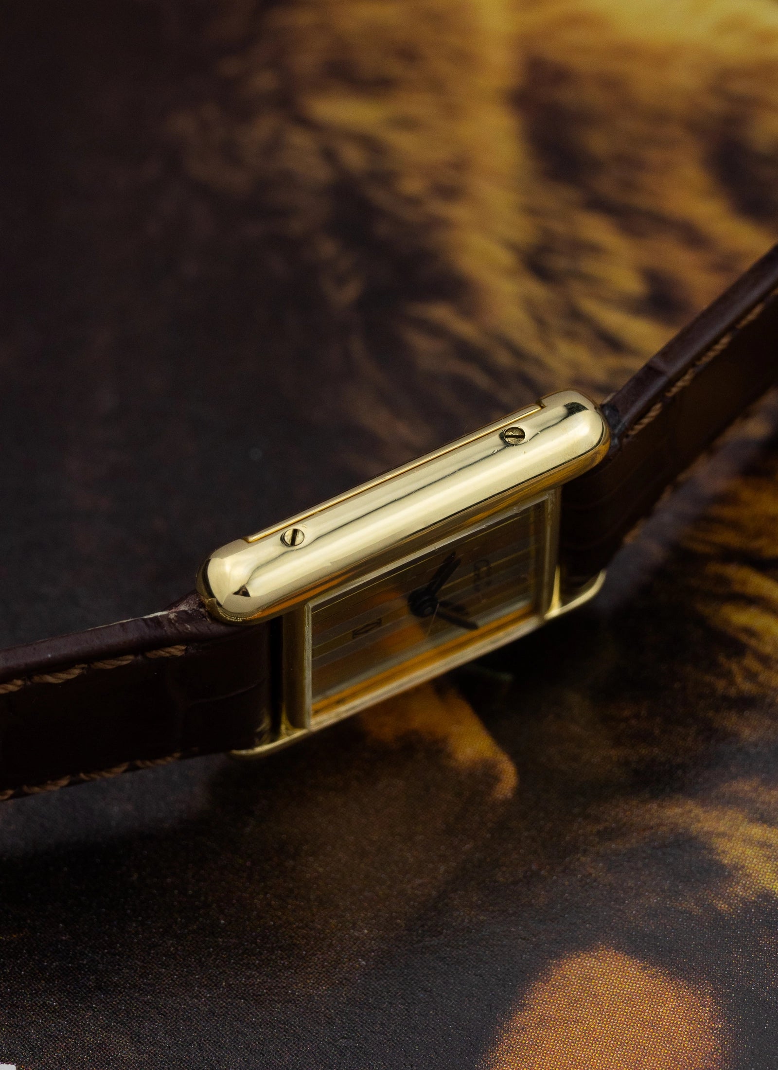 1980s Lady Cartier Must Tank Trinity Dial Manual Winding