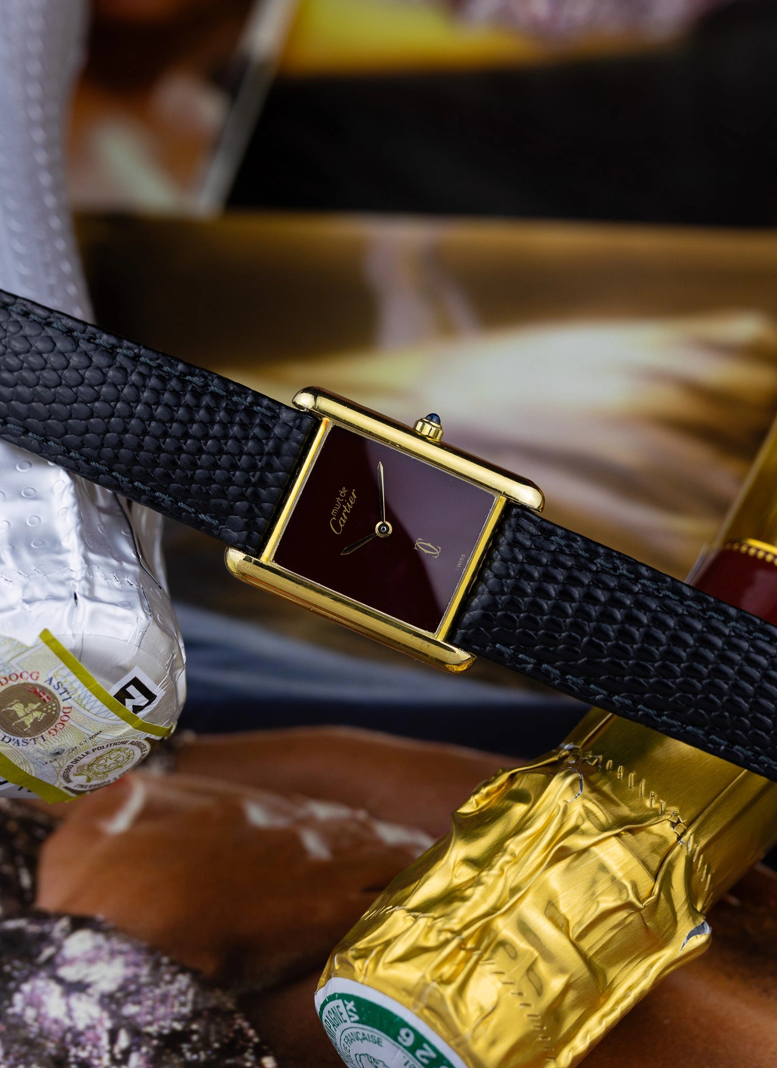 1980s Cartier Tank Must Burgundy 6 81006