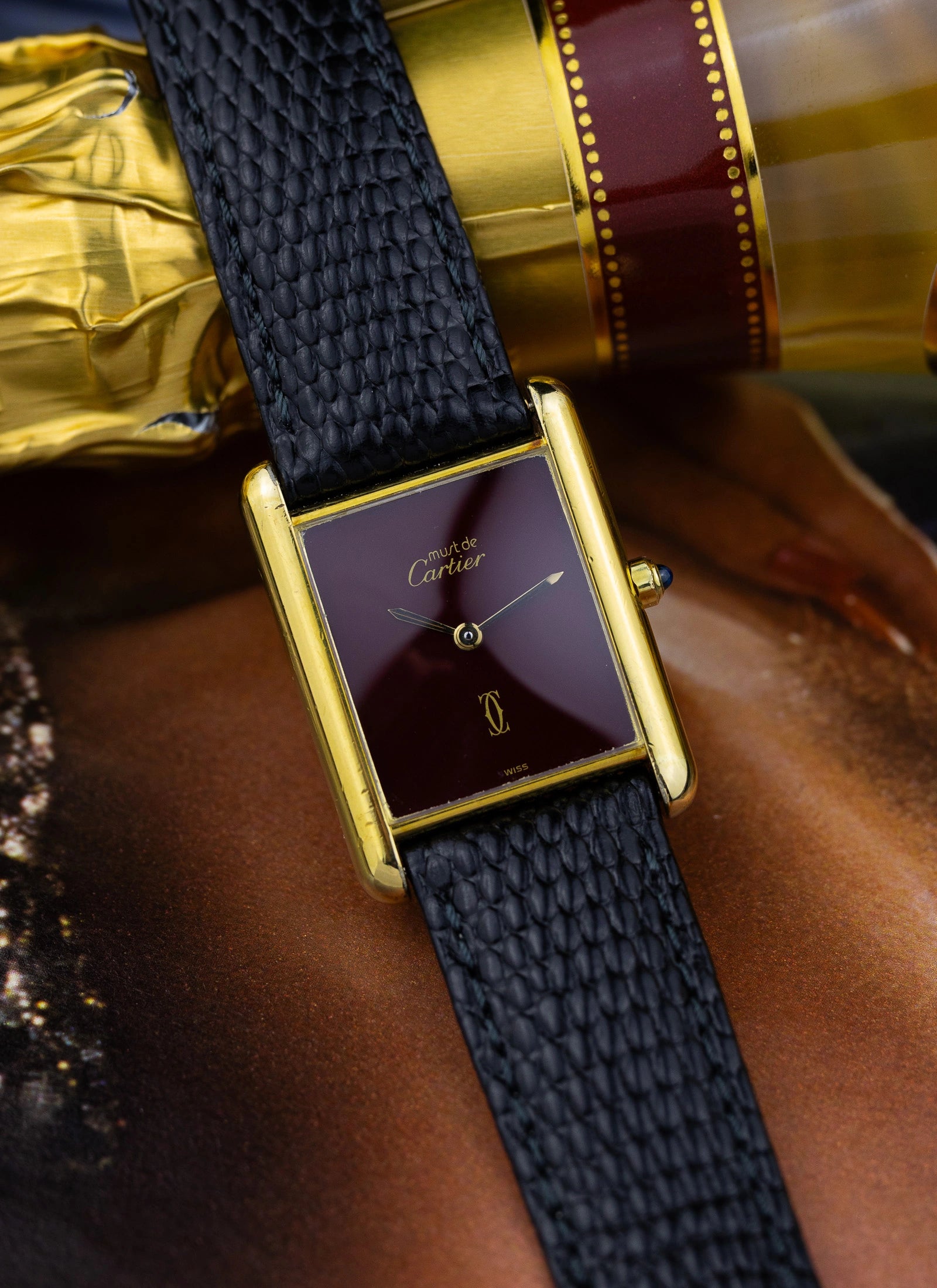 1980s Cartier Tank Must Burgundy 6 81006