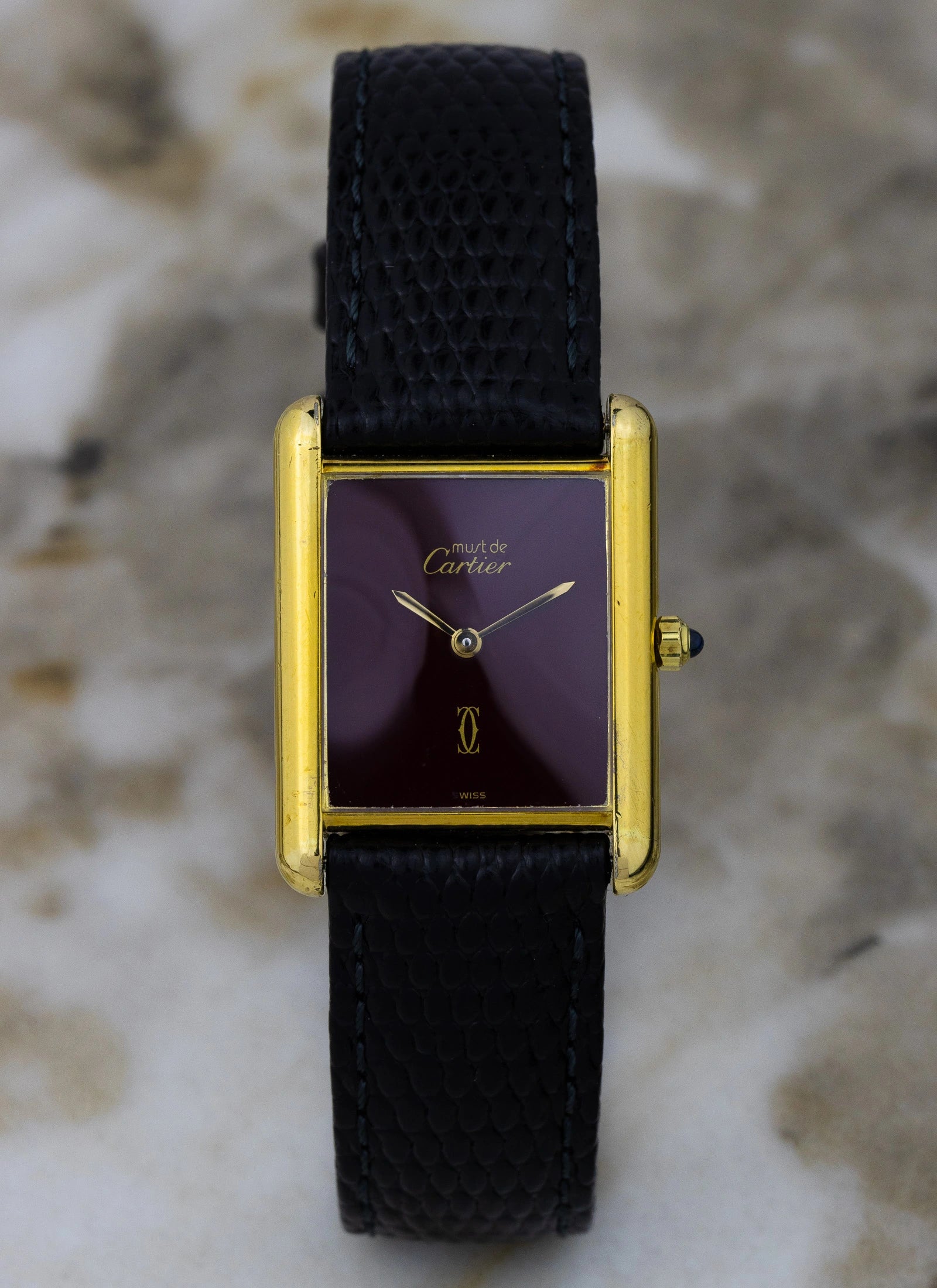 1980s Cartier Tank Must Burgundy 6 81006