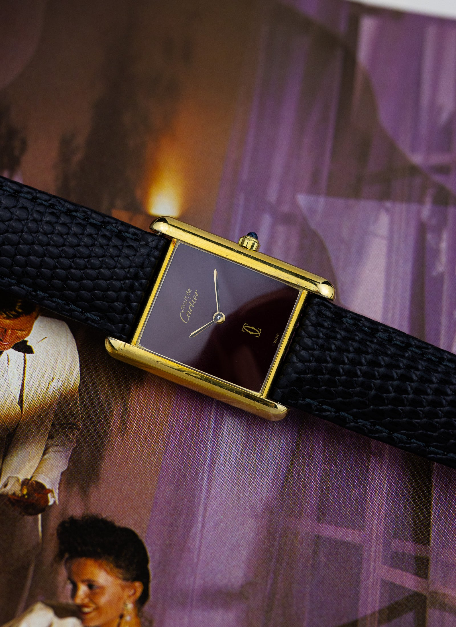 1980s Cartier Tank Must Burgundy 6 81006