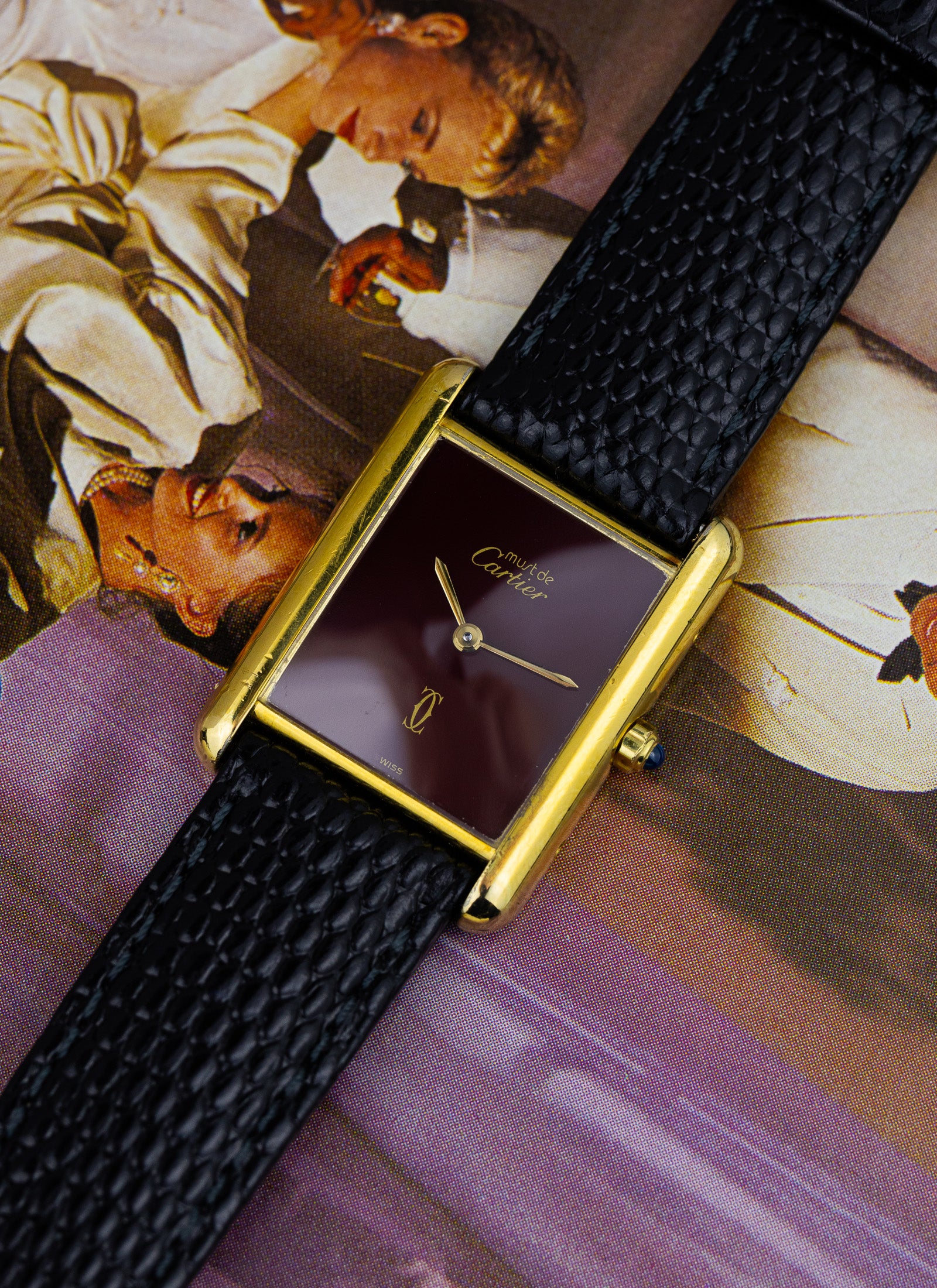 1980s Cartier Tank Must Burgundy 6 81006