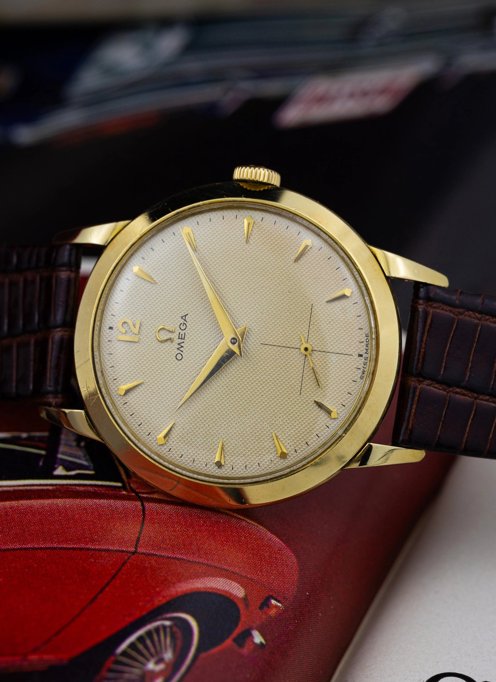 1952 14K Omega Tresor Sub Second Honeycomb 2684 cal. 266 Serviced