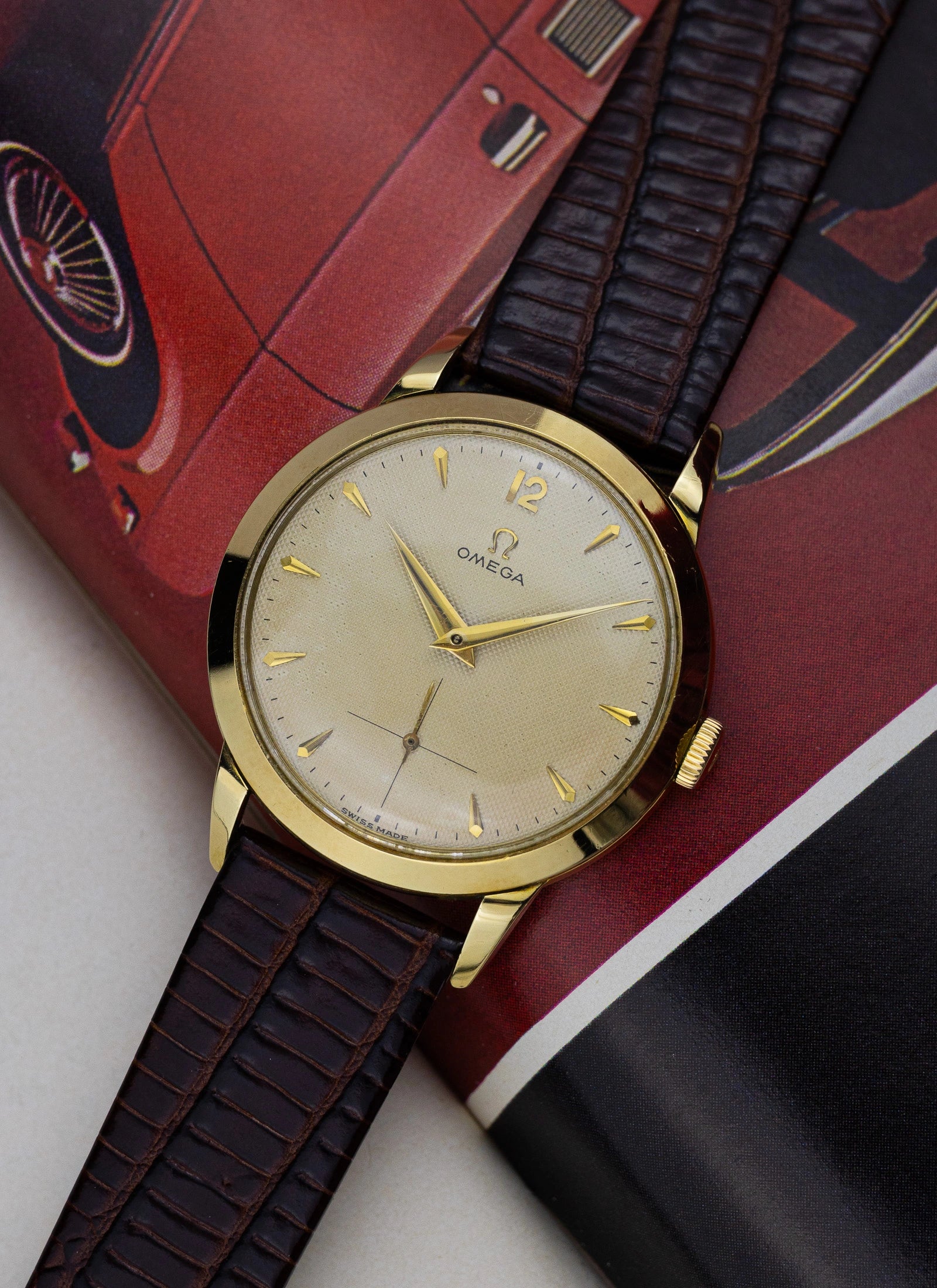 1952 14K Omega Tresor Sub Second Honeycomb 2684 cal. 266 Serviced