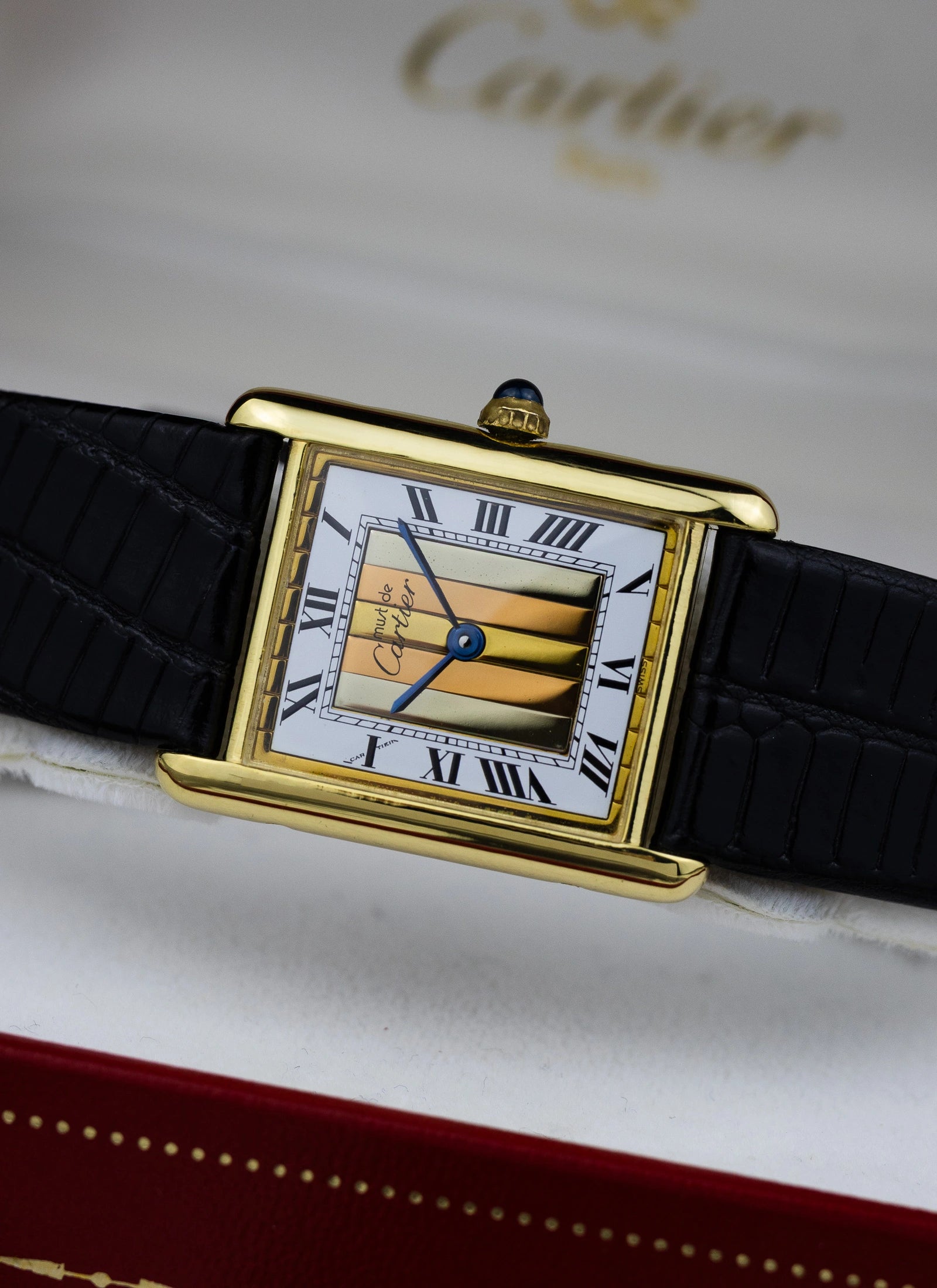 1990s Cartier Must Tank Trinity Dial 590005 Full Set