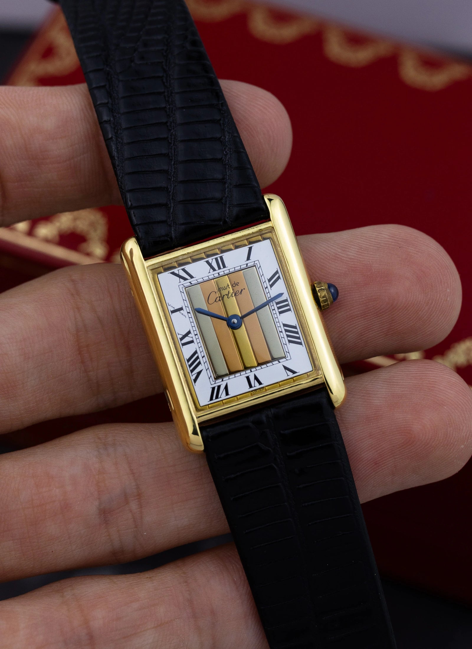 1990s Cartier Must Tank Trinity Dial 590005 Full Set
