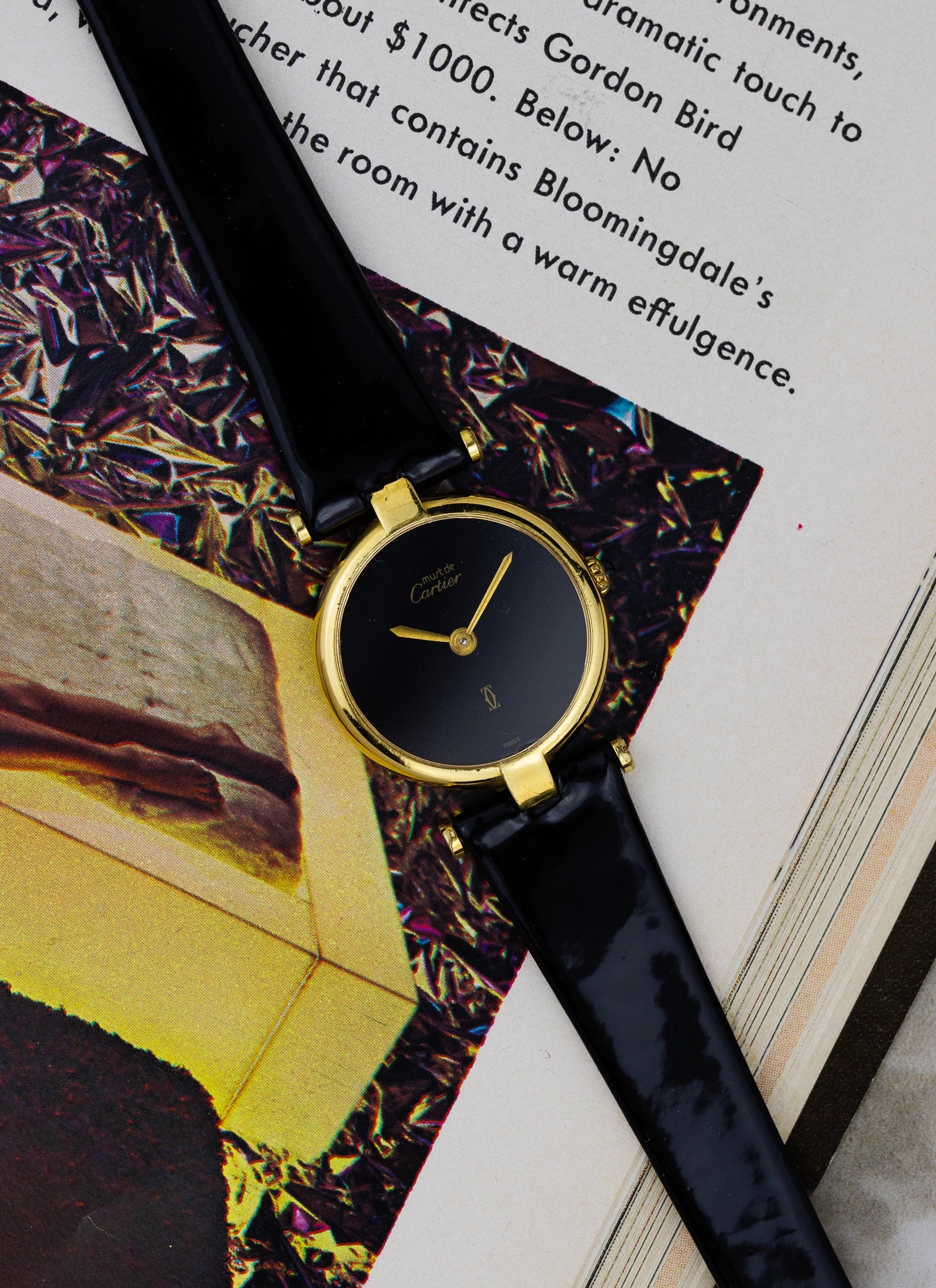 1980 Lady Cartier Must Vendome Black Dial 84977913 Travel Box & Papers