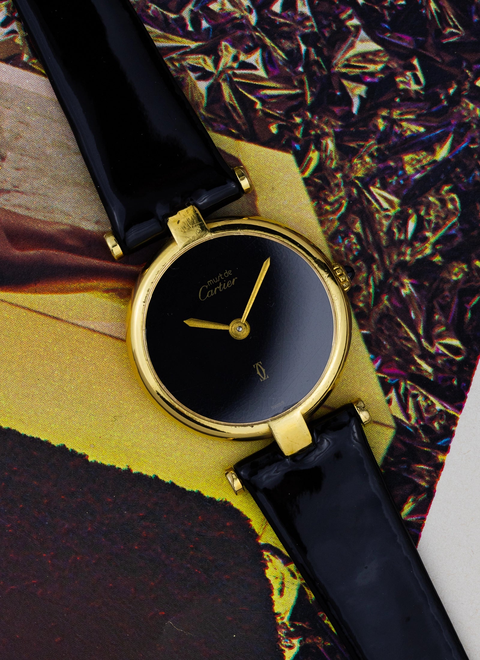 1980 Lady Cartier Must Vendome Black Dial 84977913 Travel Box & Papers