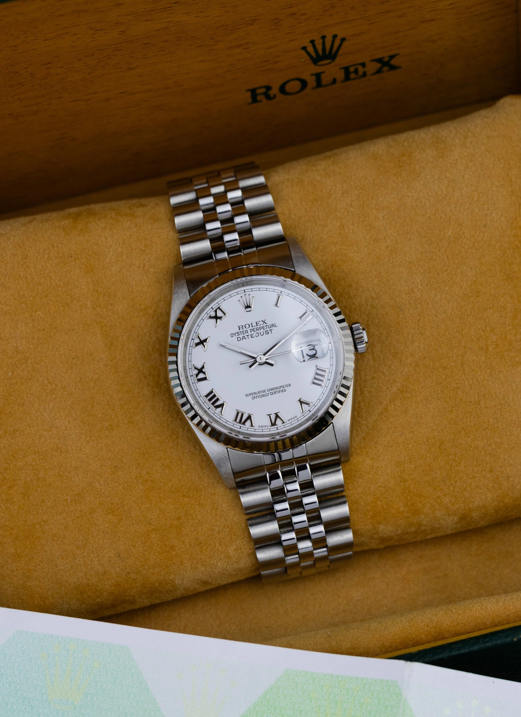 2007 Rolex Datejust White Roman Dial 16234 Full Set