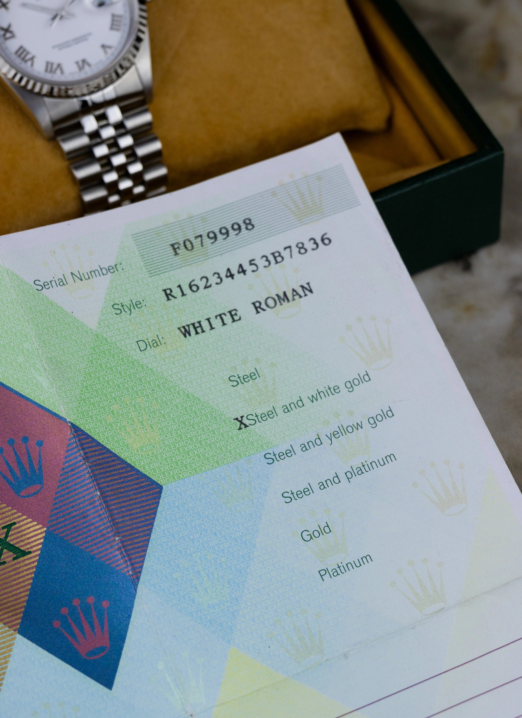 2007 Rolex Datejust White Roman Dial 16234 Full Set