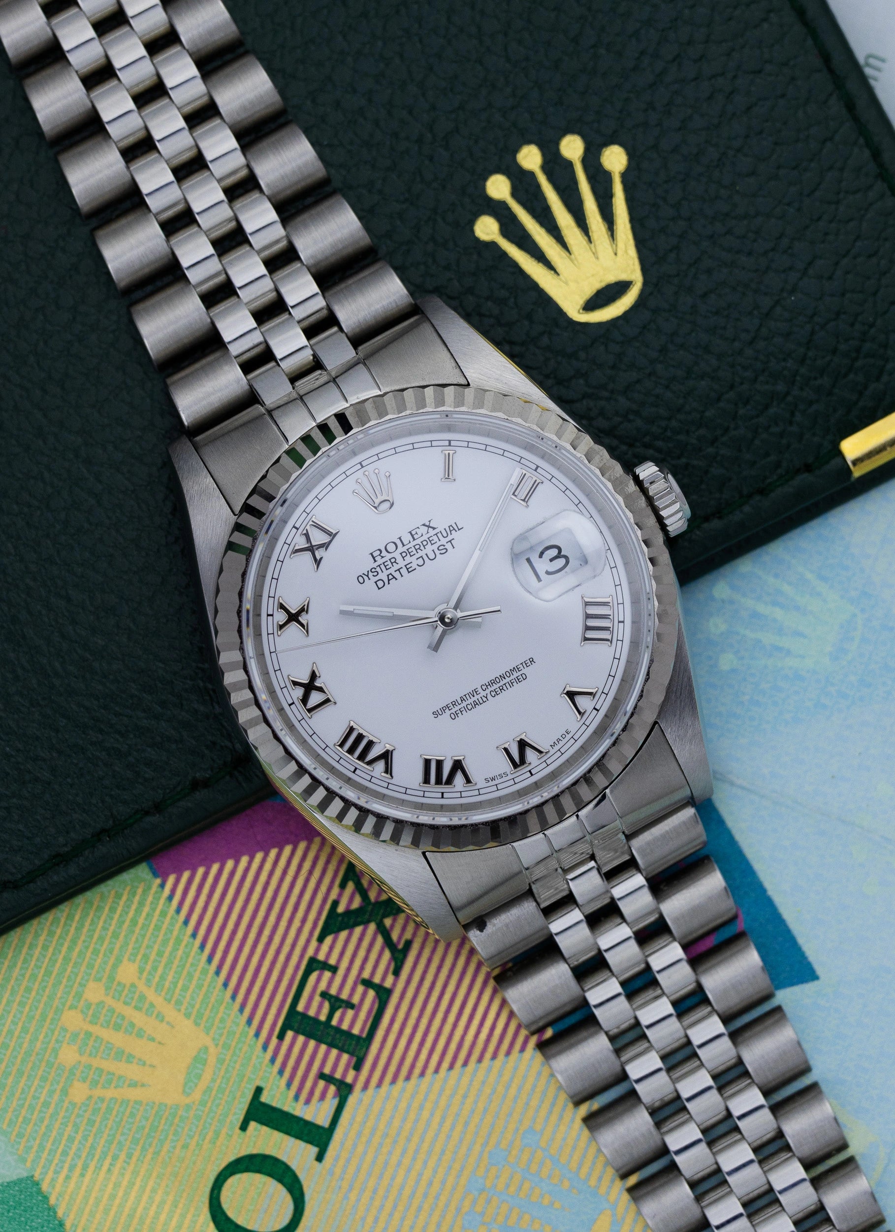 2007 Rolex Datejust White Roman Dial 16234 Full Set