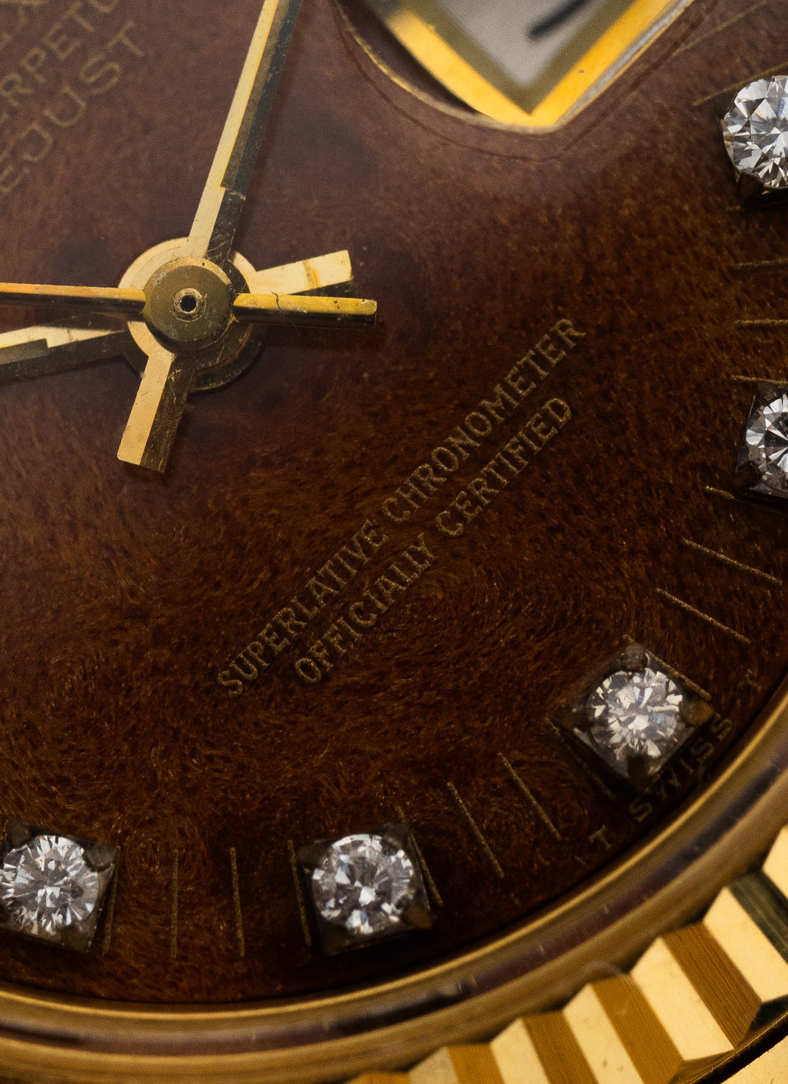 1979 18K Lady Rolex Datejust Wooden Diamonds Dial 6917 Serviced Box