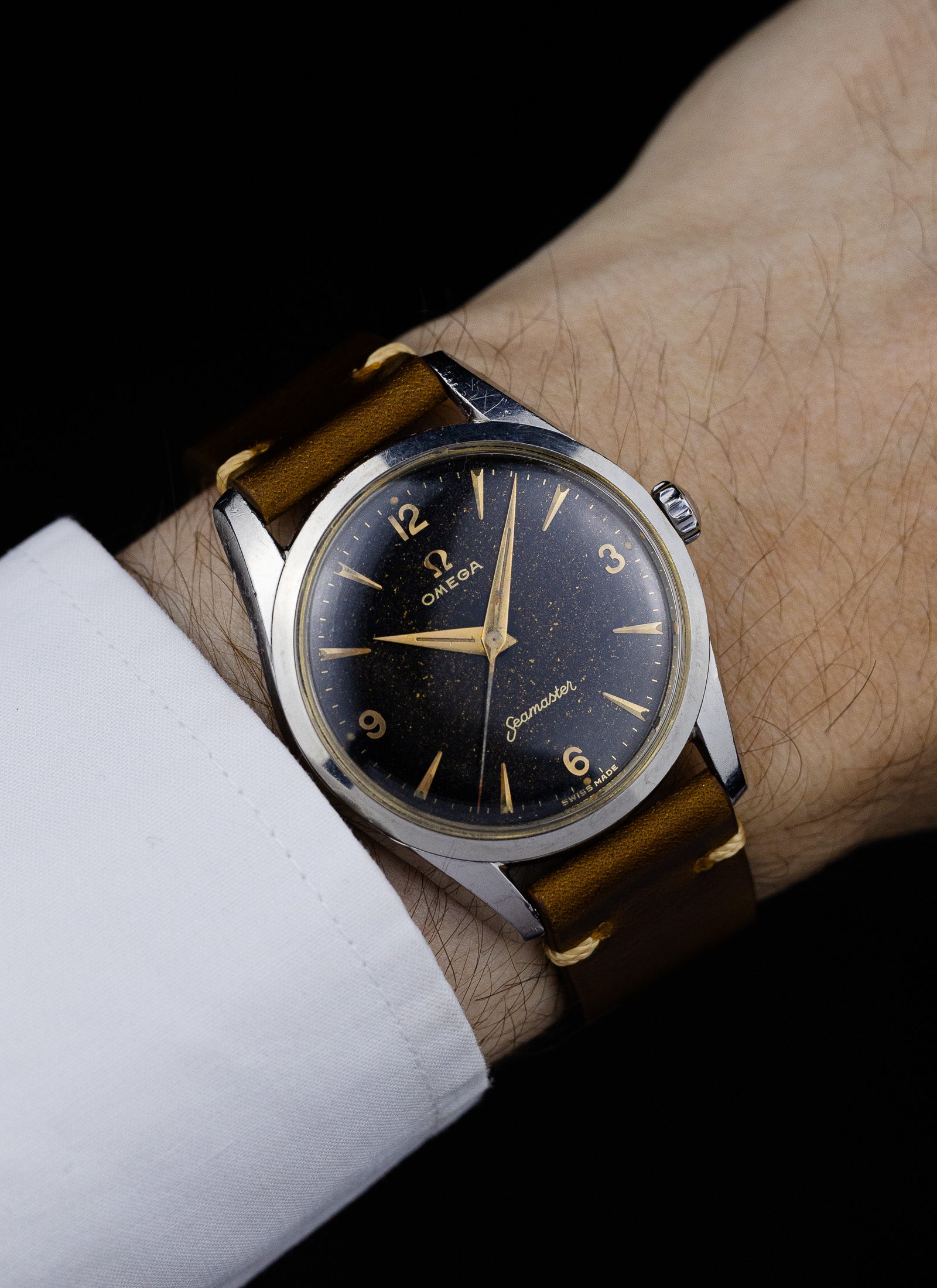 1957 Omega Seamaster Black Gilt Stardust 2938 cal. 284